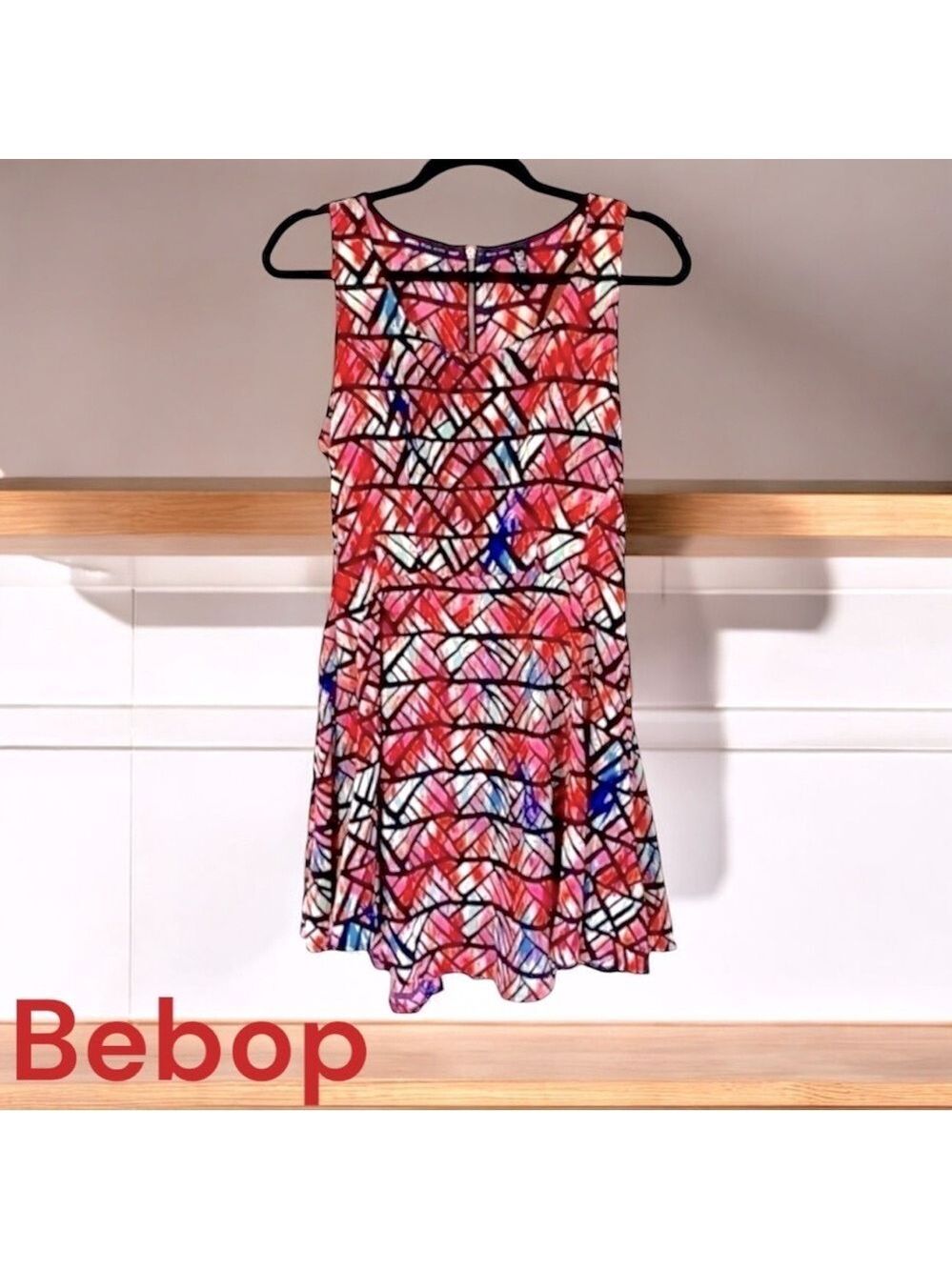 BEBOP midi racerback dress size medium in fun bright colors. Back zipper. EUC!!